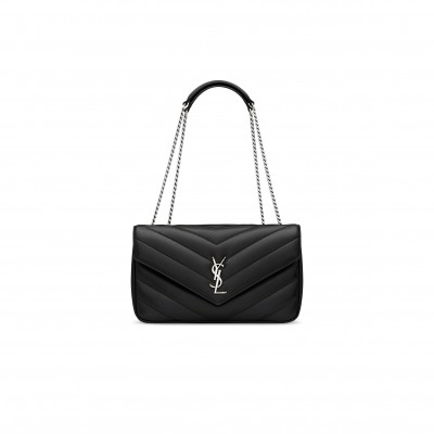 YSL LOULOU MEDIUM IN MATELASSÉ LAMBSKIN 801439AAE4Y1000 (29*17*8cm)